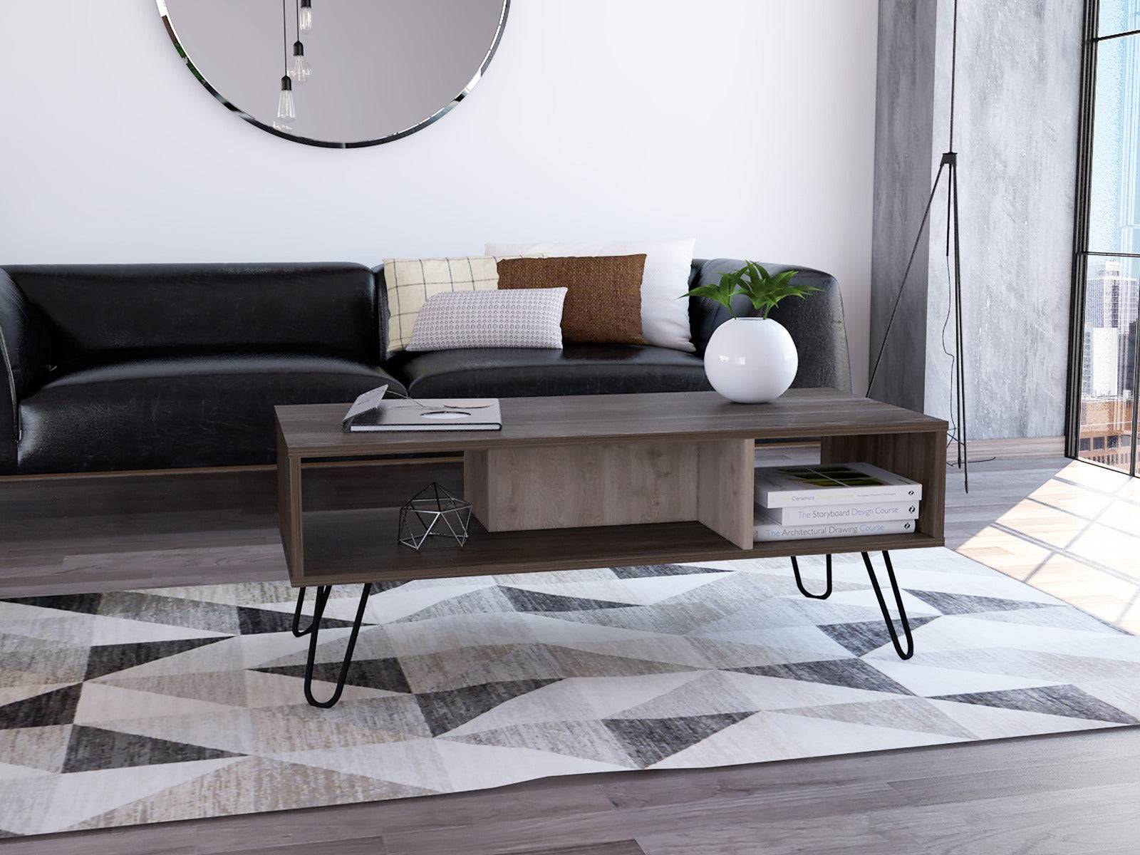 Core Nevada Coffee Table in Grey & Smoked Oak Effect - Price Crash Furniture