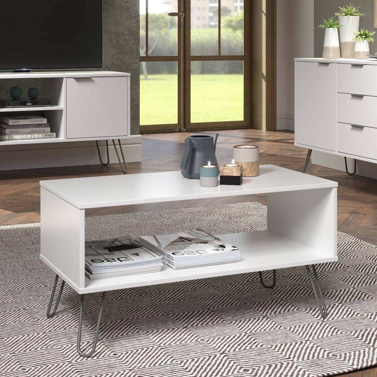 Core Products Augusta Open Coffee Table in White - Price Crash Furniture