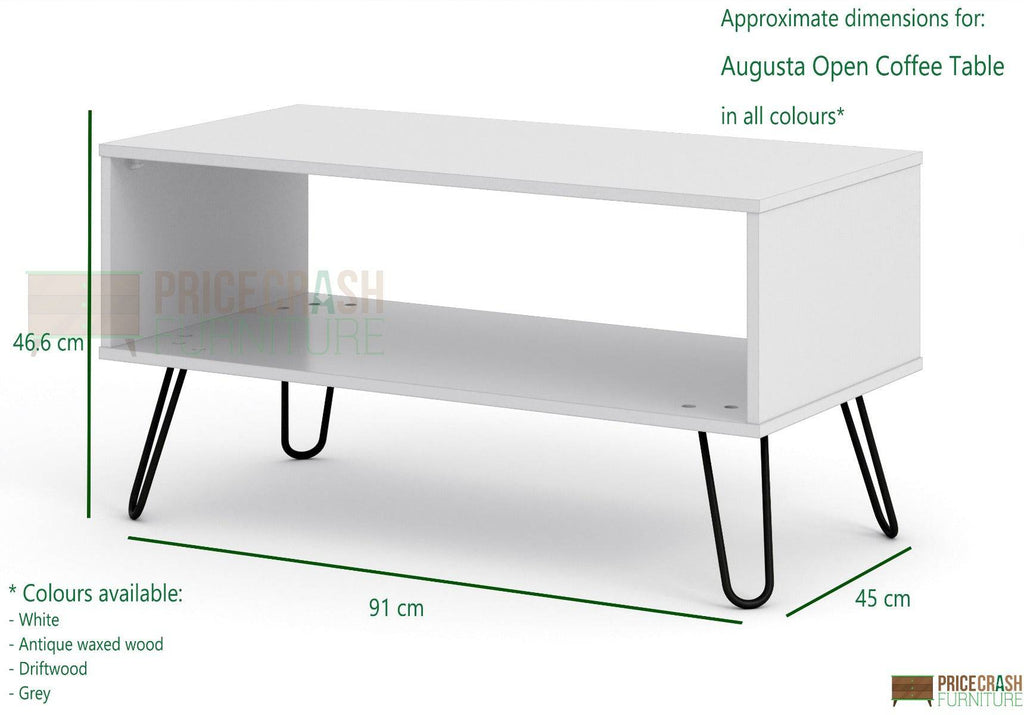 Core Products Augusta Open Coffee Table in White - Price Crash Furniture