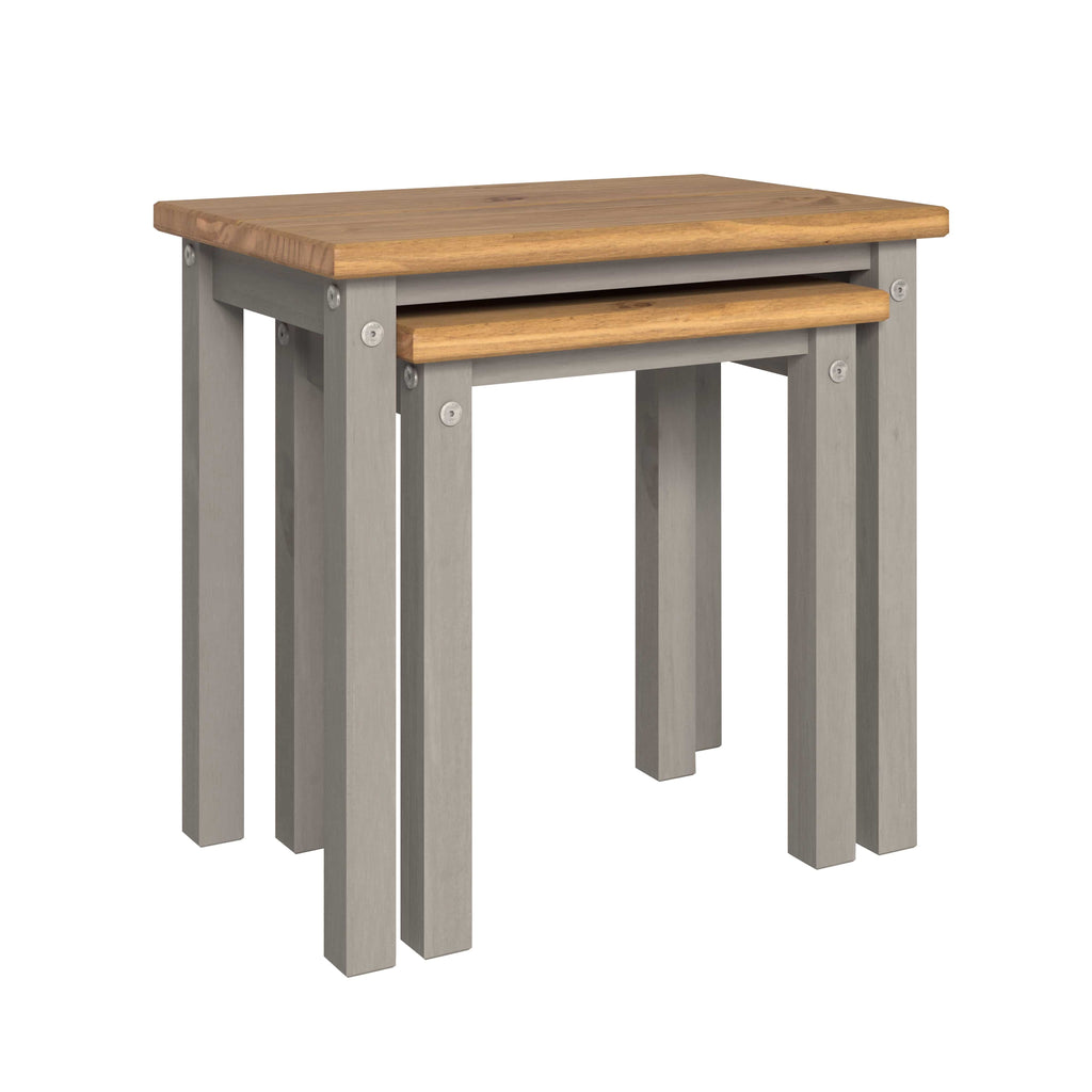 Core Products Corona Grey Washed Linea Nest Of Two Tables - Price Crash Furniture