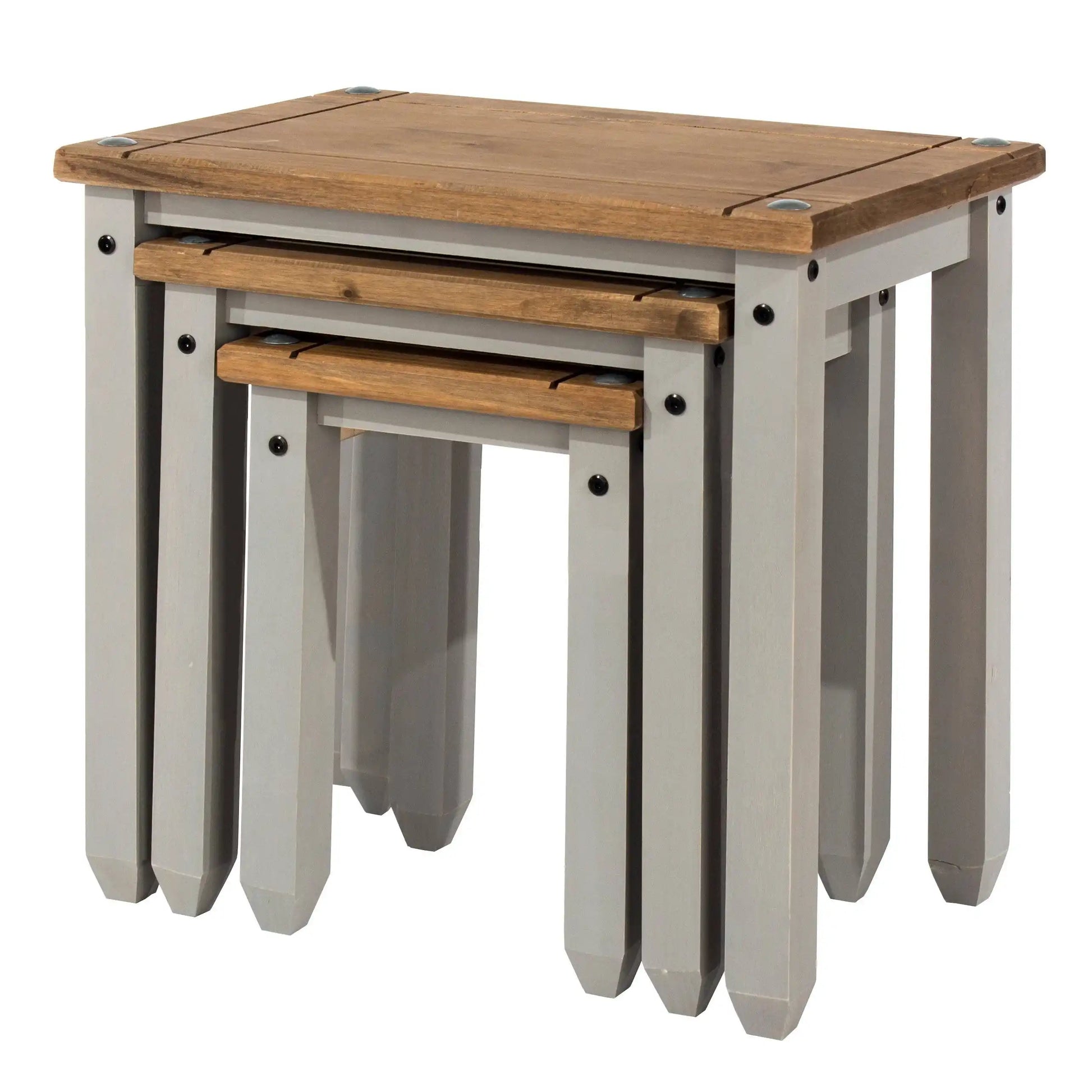 Core Products Corona Grey Washed Nest Of Tables - Price Crash Furniture