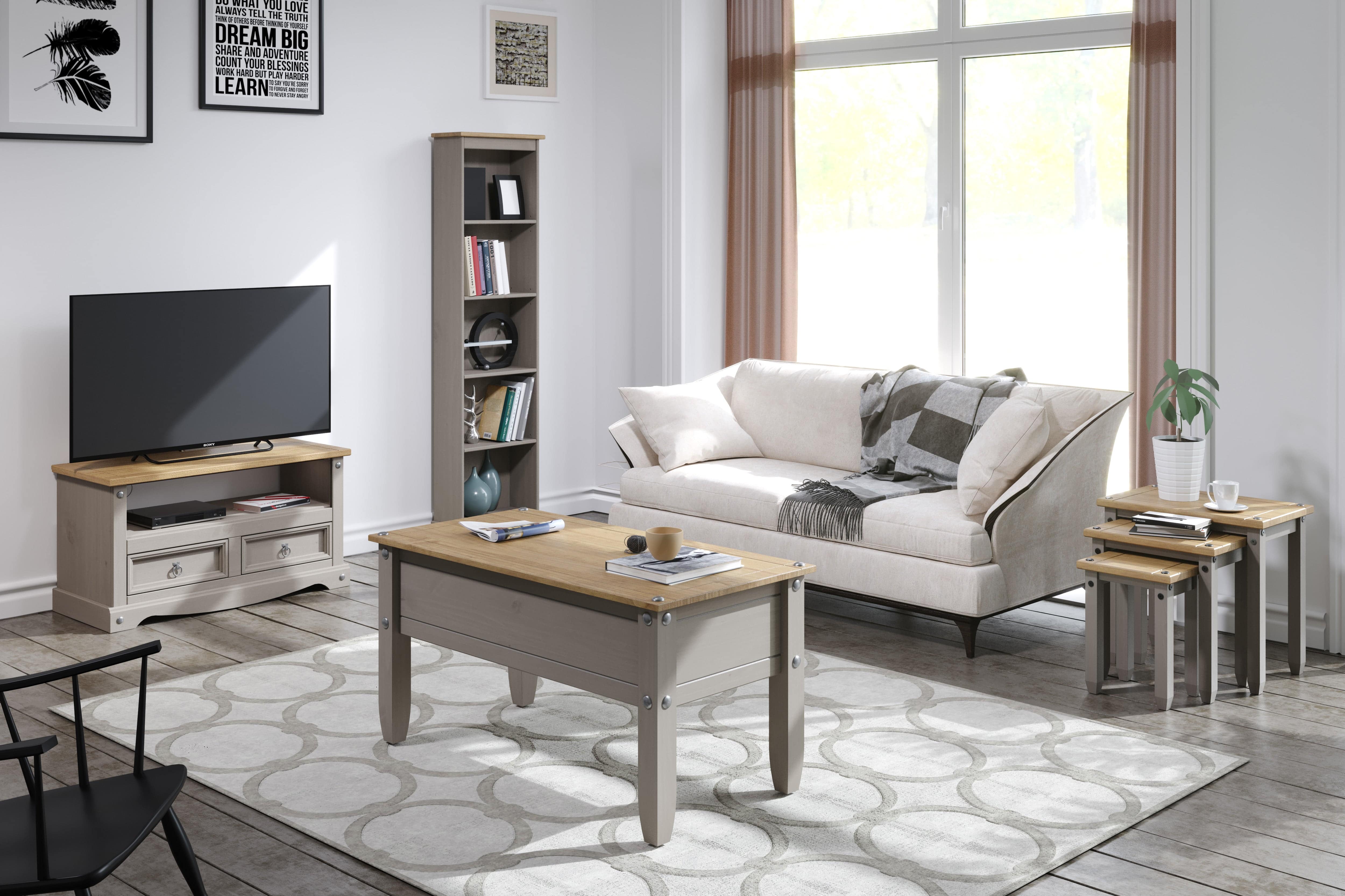 Core Products Corona Grey Washed Nest Of Tables - Price Crash Furniture