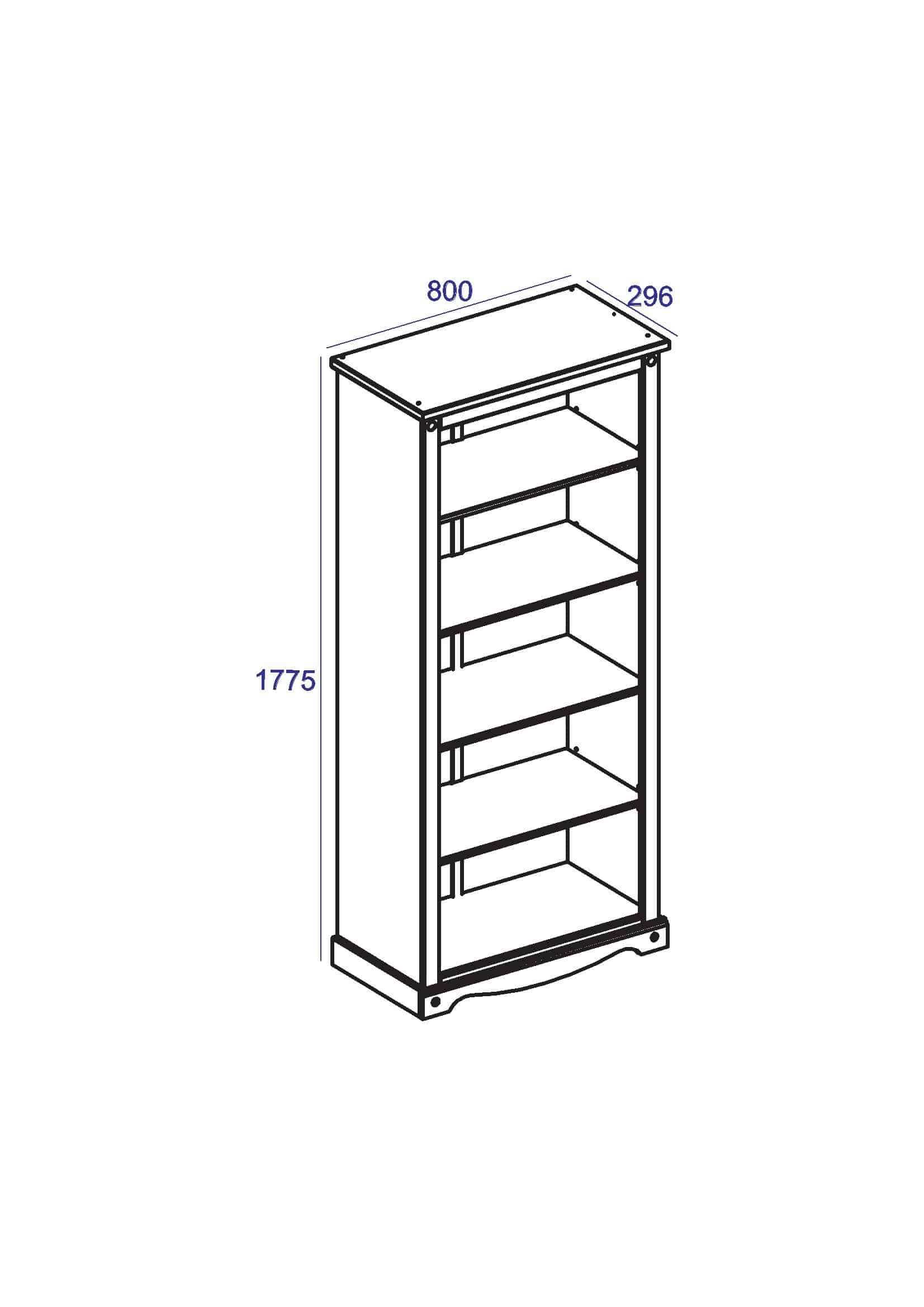 Core Products Corona Pine Tall Bookcase - Price Crash Furniture
