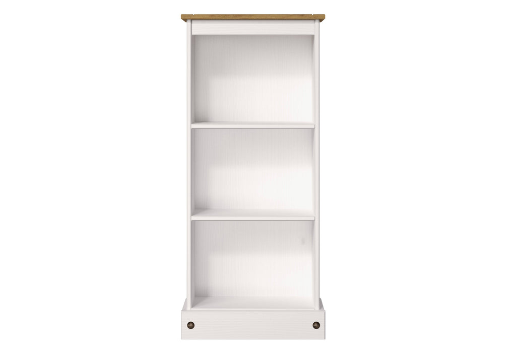 Core Products Corona Pine White Wax Low Narrow Bookcase - Price Crash Furniture