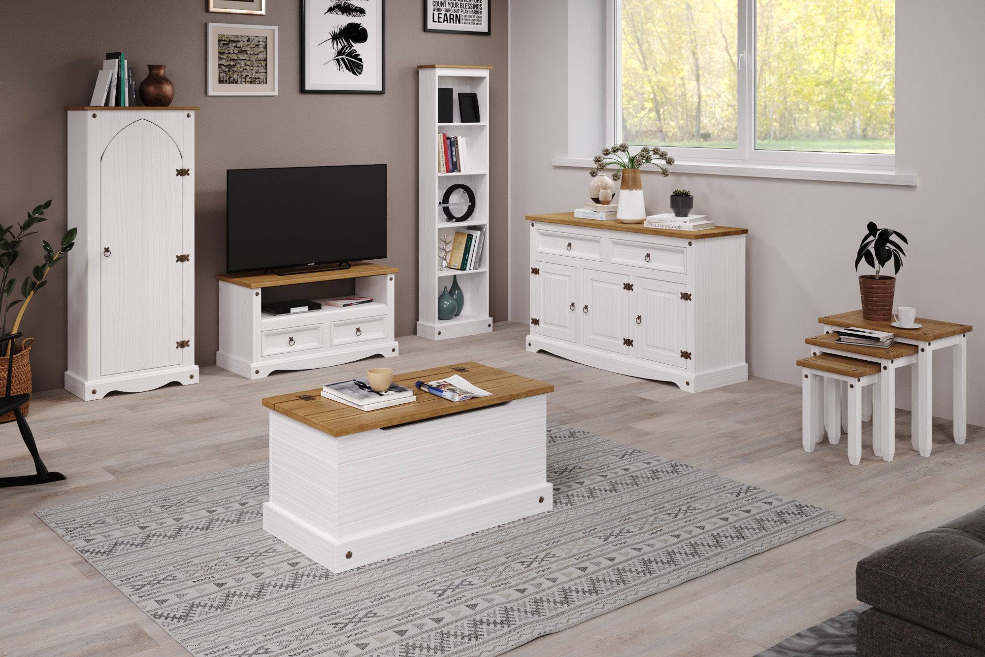 Core Products Corona White Waxed Vestry Cupboard - Price Crash Furniture