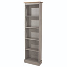 Corona Grey Tall Narrow Bookcase Shelf Unit - Price Crash Furniture