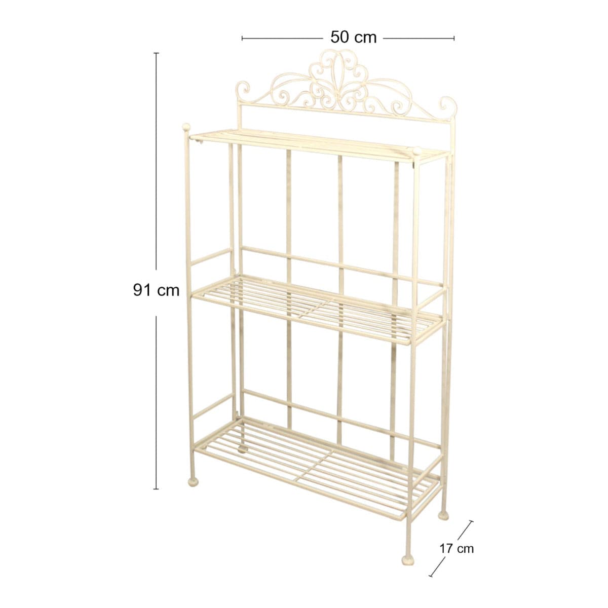 Cream Scroll 3 Tier Standing Rack - Price Crash Furniture