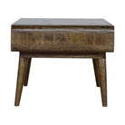 Curved Grey Washed 1 Drawer Coffee Table in Solid Mango Wood - Price Crash Furniture