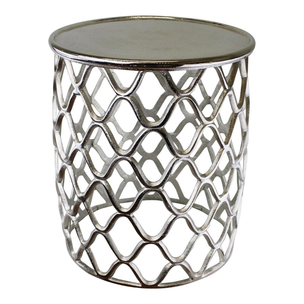 Decorative Silver Metal Side Table - Price Crash Furniture