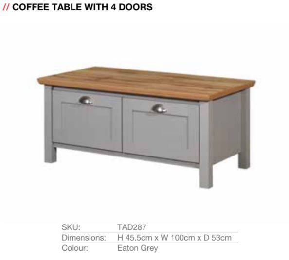 Eaton Coffee Table in Grey by TAD - Price Crash Furniture