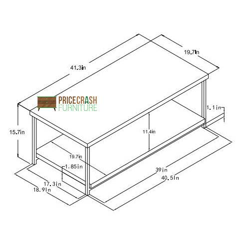 Elmwood Coffee Table in Distressed Grey Oak by Dorel - Price Crash Furniture