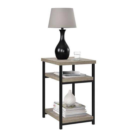 Elmwood End Table Side Table in Distressed Grey Oak by Dorel - Price Crash Furniture