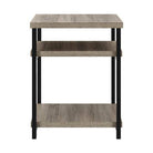 Elmwood End Table Side Table in Distressed Grey Oak by Dorel - Price Crash Furniture