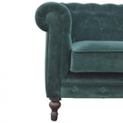 Emerald Green Velvet 2 Seater Chesterfield Sofa - Price Crash Furniture