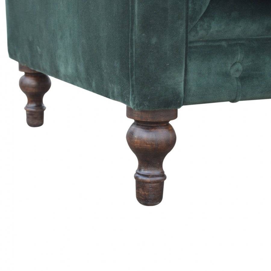 Emerald Green Velvet 2 Seater Chesterfield Sofa - Price Crash Furniture