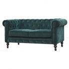 Emerald Green Velvet 2 Seater Chesterfield Sofa - Price Crash Furniture