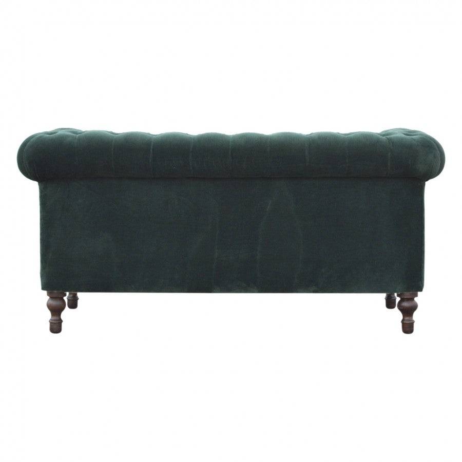 Emerald Green Velvet 2 Seater Chesterfield Sofa - Price Crash Furniture