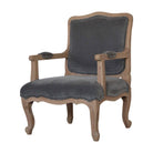 Grey Velvet French Style Chair - Price Crash Furniture