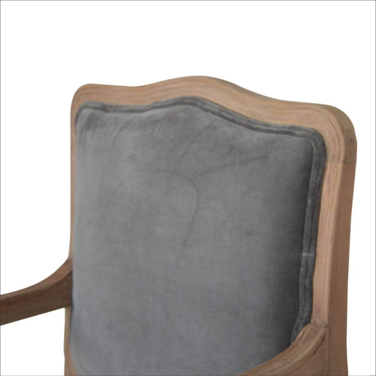 Grey Velvet French Style Chair - Price Crash Furniture