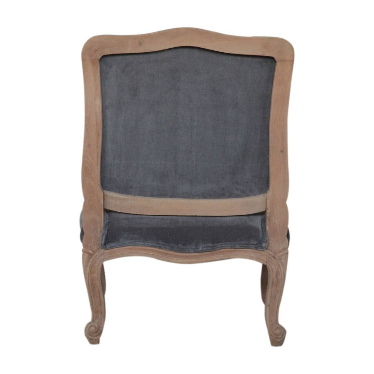 Grey Velvet French Style Chair - Price Crash Furniture