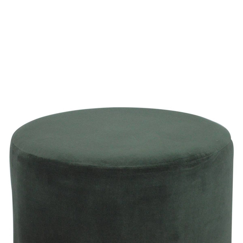 Emerald Velvet Footstool with Gold Base - Price Crash Furniture