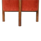 Emerald Velvet Footstool with Solid Wood Legs - Price Crash Furniture