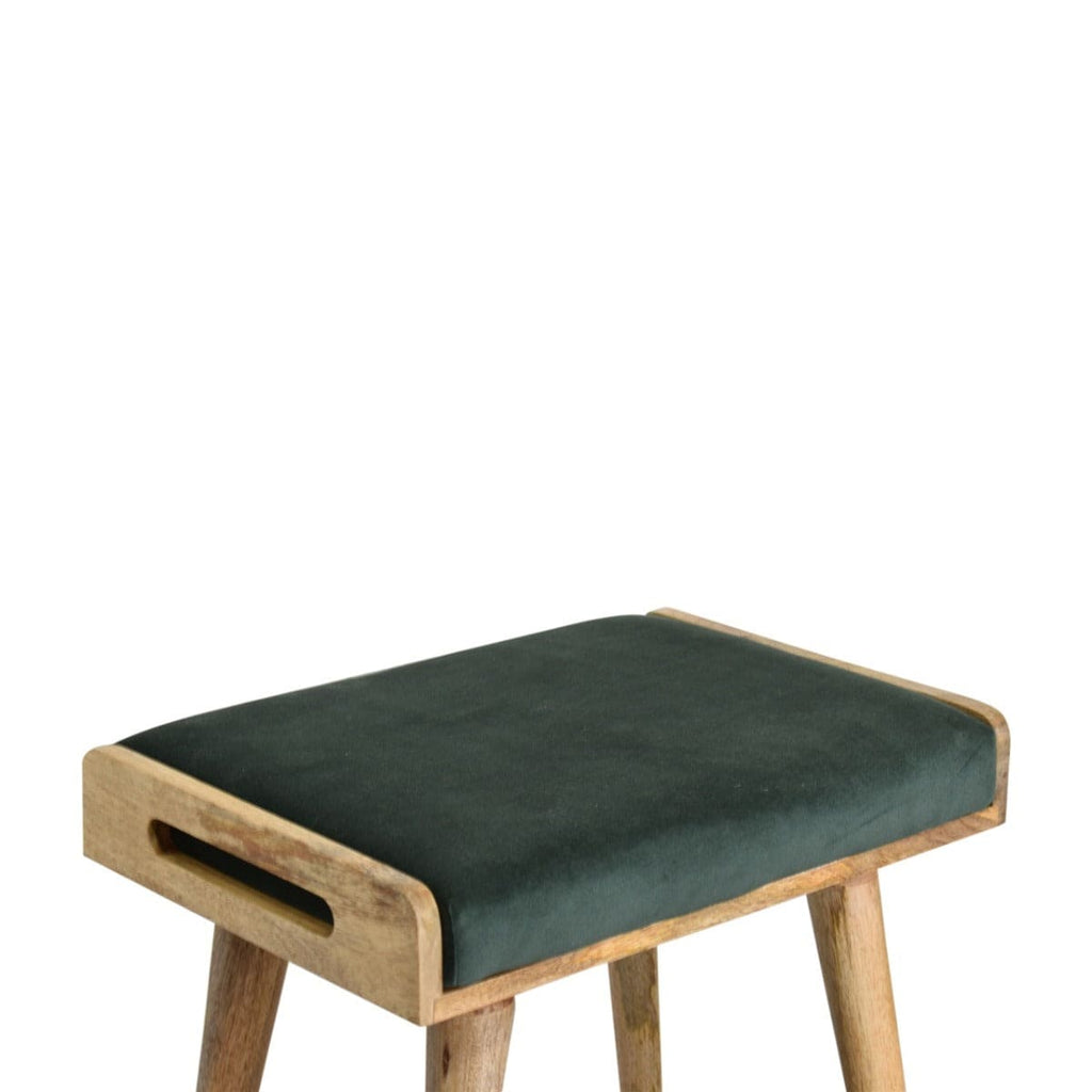 Emerald Velvet Tray Style Footstool - Price Crash Furniture