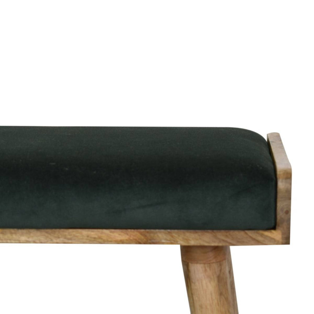Emerald Velvet Tray Style Footstool - Price Crash Furniture