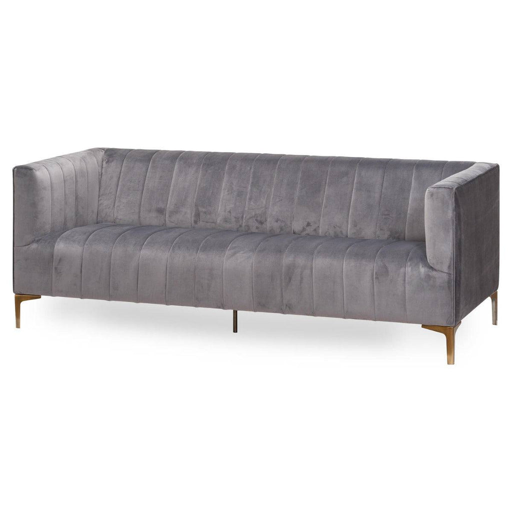 Emperor Grey Velvet 2 Seater Sofa - Price Crash Furniture