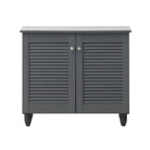 Essentials 2 Door Shoe Cabinet in Dark Grey by TAD - Price Crash Furniture