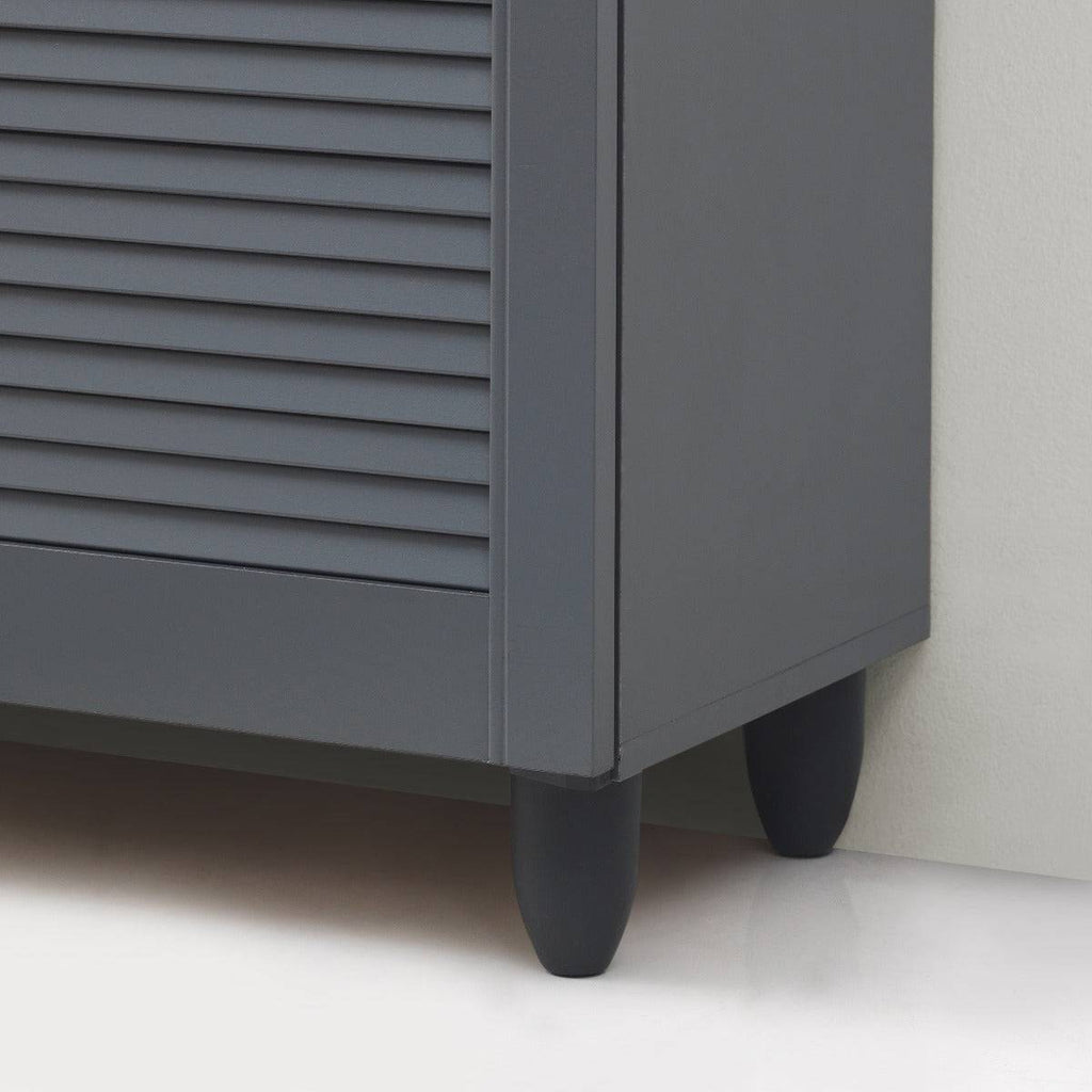 Essentials 2 Door Shoe Cabinet in Dark Grey by TAD - Price Crash Furniture