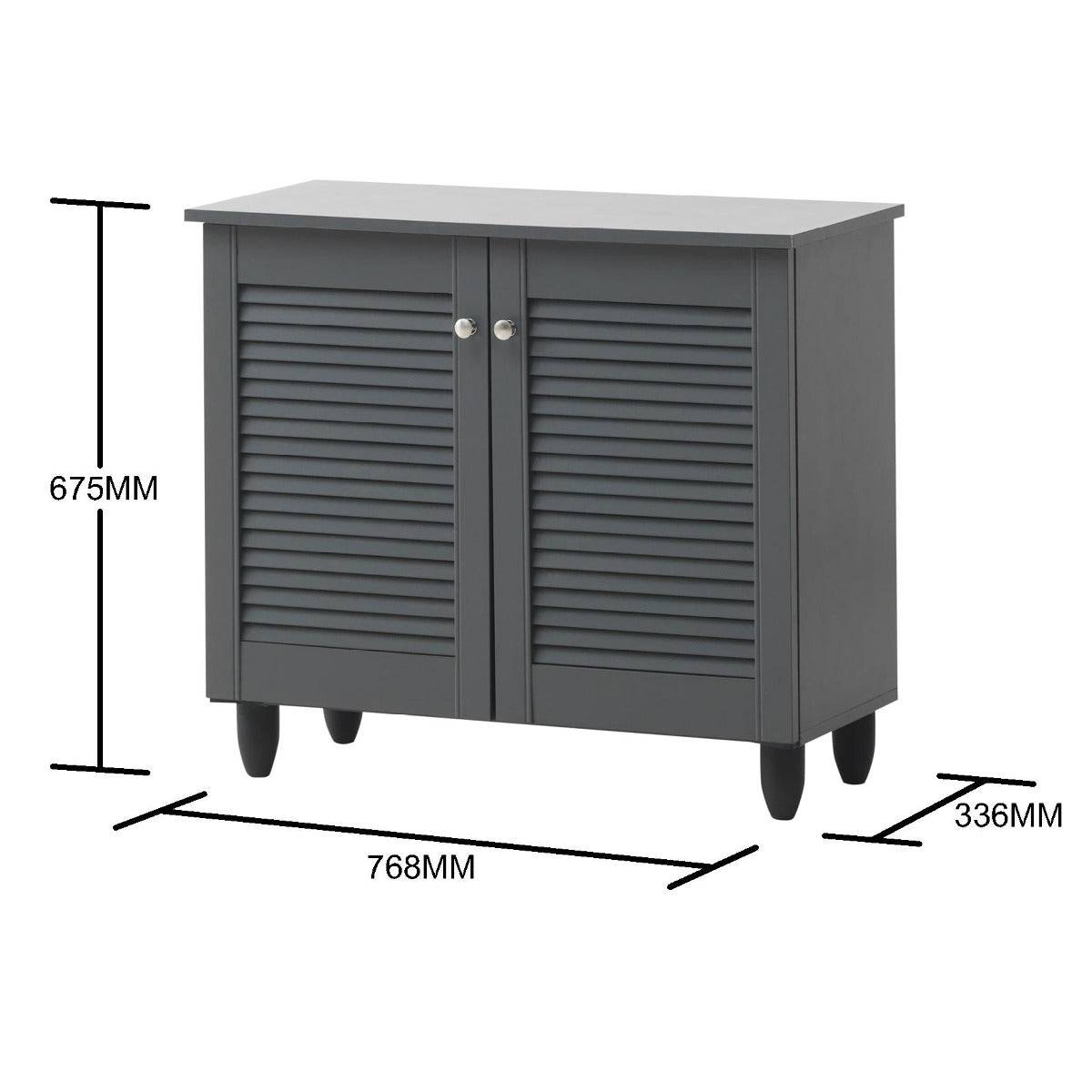 Essentials 2 Door Shoe Cabinet in Dark Grey by TAD - Price Crash Furniture