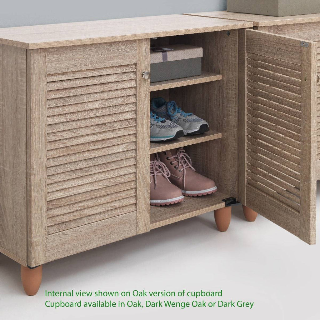 Essentials 2 Door Shoe Cabinet in Oak by TAD - Price Crash Furniture