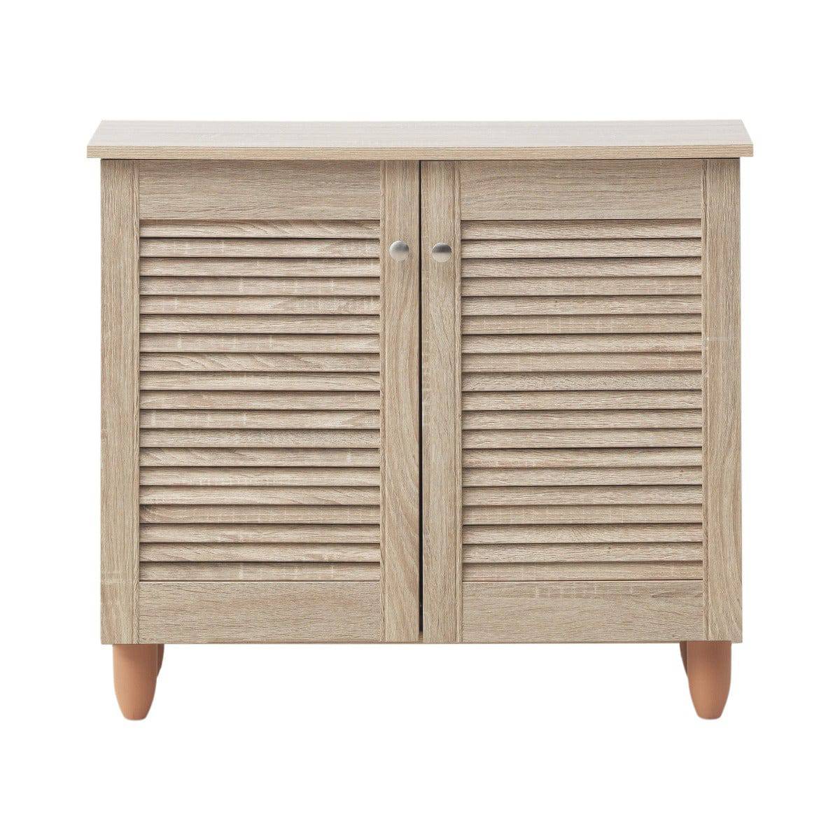 Essentials 2 Door Shoe Cabinet in Oak by TAD - Price Crash Furniture