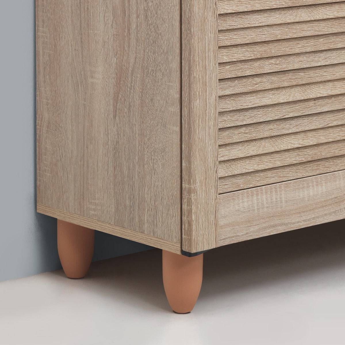 Essentials 2 Door Shoe Cabinet in Oak by TAD - Price Crash Furniture