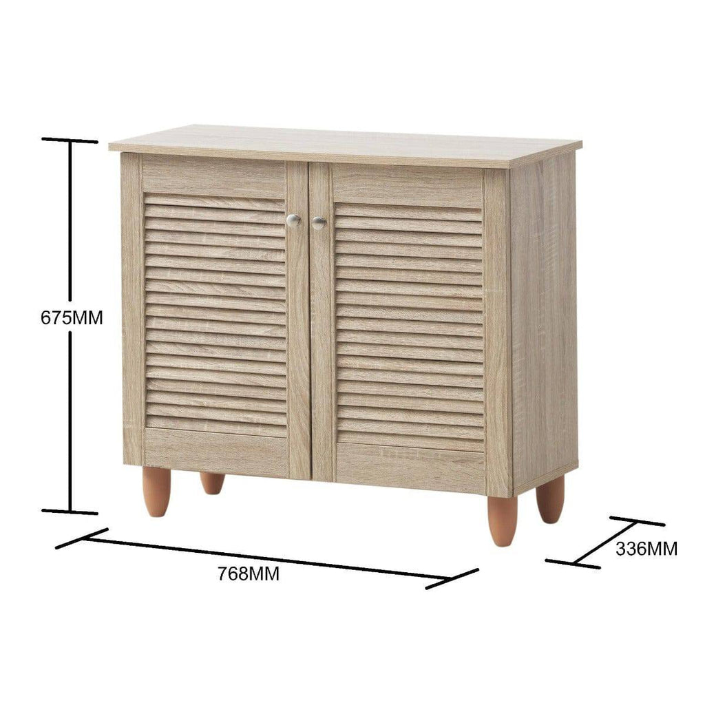 Essentials 2 Door Shoe Cabinet in Oak by TAD - Price Crash Furniture