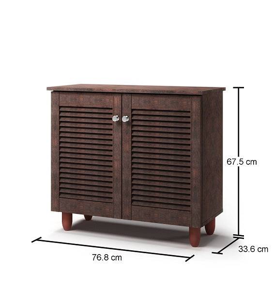 Essentials 2 Door Shoe Cabinet in Wenge Dark Oak by TAD. - Price Crash Furniture