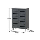 Essentials 2 Door Slatted Shoe Cabinet in Dark Grey by TAD - Price Crash Furniture