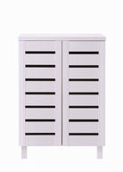 Essentials 2 Door Slatted Shoe Cabinet in White by TAD - Price Crash Furniture