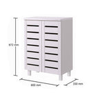 Essentials 2 Door Slatted Shoe Cabinet in White by TAD - Price Crash Furniture