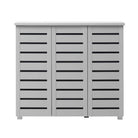 Essentials 3 Door Slatted Shoe Cabinet in Grey by TAD - Price Crash Furniture