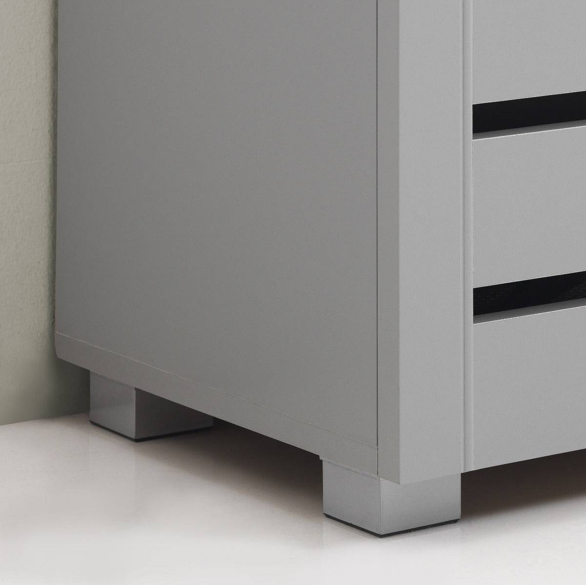 Essentials 3 Door Slatted Shoe Cabinet in Grey by TAD - Price Crash Furniture