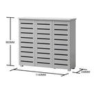 Essentials 3 Door Slatted Shoe Cabinet in Grey by TAD - Price Crash Furniture