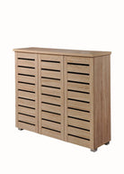 Essentials 3 Door Slatted Shoe Cabinet in Sonoma Oak by TAD - Price Crash Furniture