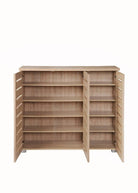 Essentials 3 Door Slatted Shoe Cabinet in Sonoma Oak by TAD - Price Crash Furniture