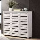 Essentials 3 Door Slatted Shoe Cabinet in White by TAD - Price Crash Furniture