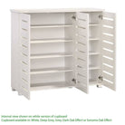 Essentials 3 Door Slatted Shoe Cabinet in White by TAD - Price Crash Furniture