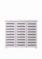 Essentials 3 Door Slatted Shoe Cabinet in White by TAD - Price Crash Furniture