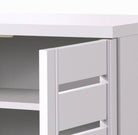 Essentials 3 Door Slatted Shoe Cabinet in White by TAD - Price Crash Furniture