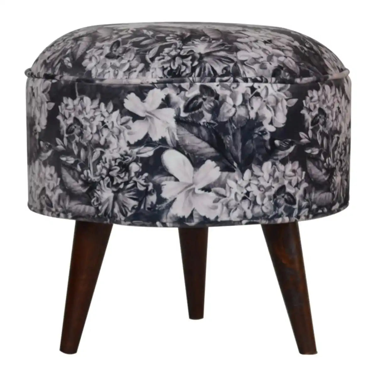 Floral Print Footstool - Price Crash Furniture